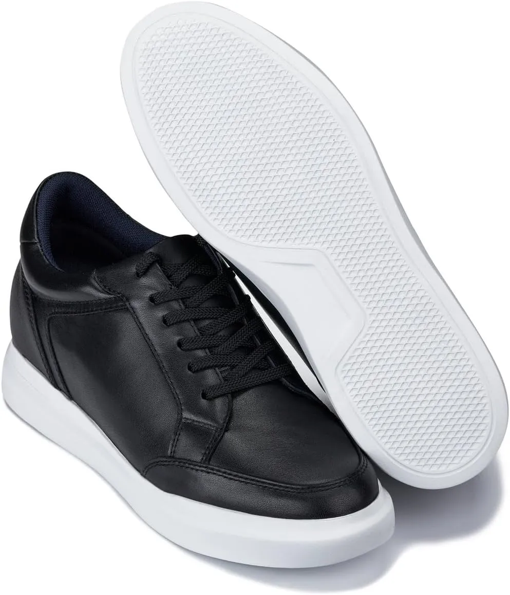CALTO Men's Invisible Height Increasing Elevator Shoes - Lightweight Lace-up Casual Sneakers - 2.6 Inches Taller