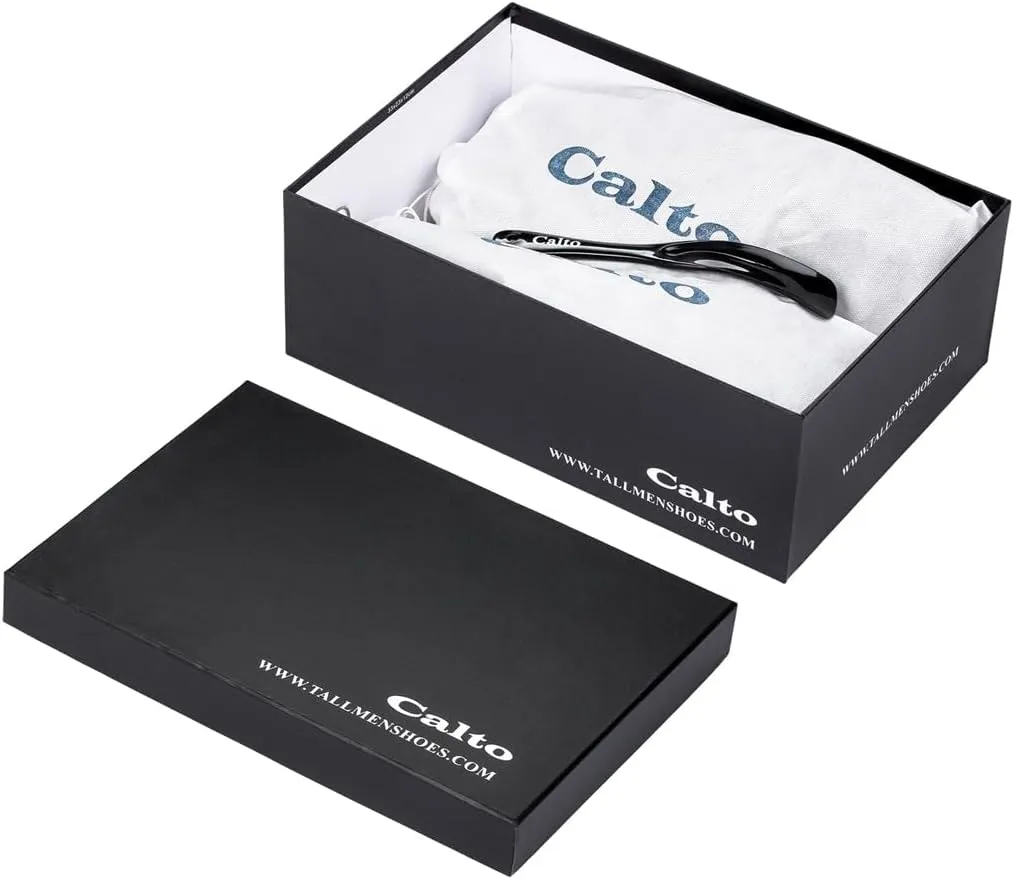 CALTO Men's Invisible Height Increasing Elevator Shoes - Lightweight Lace-up Casual Sneakers - 2.6 Inches Taller