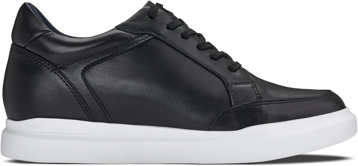 CALTO Men's Invisible Height Increasing Elevator Shoes - Lightweight Lace-up Casual Sneakers - 2.6 Inches Taller