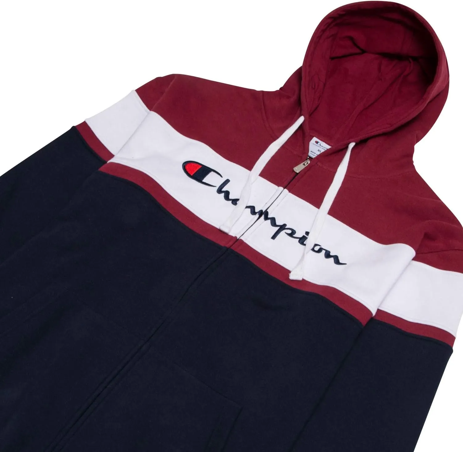 Champion Mens Big and Tall Full Zip Hoodie Classic Embroidered Logo