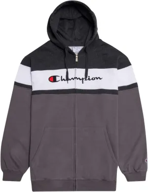 Champion Mens Big and Tall Full Zip Hoodie Classic Embroidered Logo