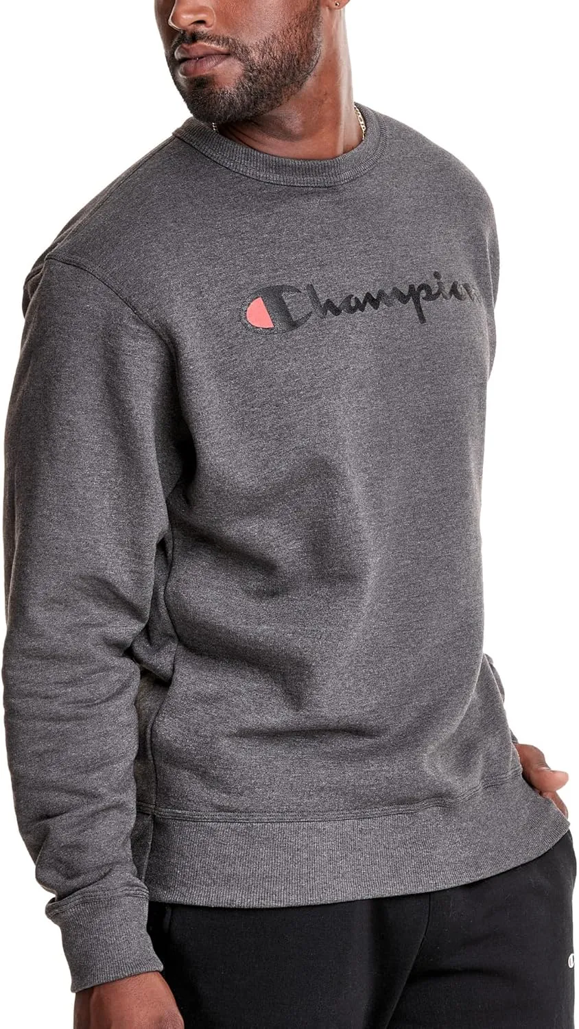 Champion Men's Sweatshirt, Powerblend, Fleece Midweight Crewneck Sweatshirt (Reg. Or Big & Tall)