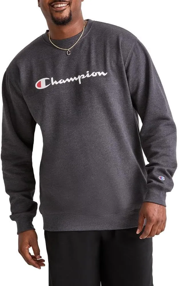 Champion Men's Sweatshirt, Powerblend, Fleece Midweight Crewneck Sweatshirt (Reg. Or Big & Tall)