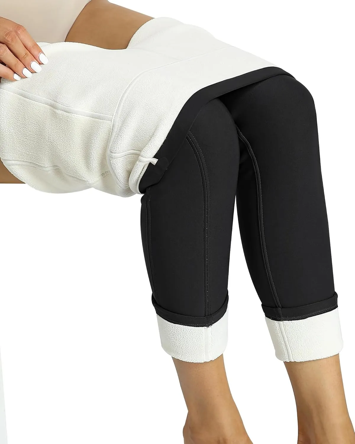 CHRLEISURE Fleece Lined Leggings Women with Pockets - Winter Warm Thermal Thick Tights High Waisted Yoga Pants