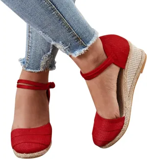 Closed Toe Womens Platform Sandals Comfortable Dressy Women Wedge Sandals Dress Shoes Elegant Non-Slip Summer Shoes