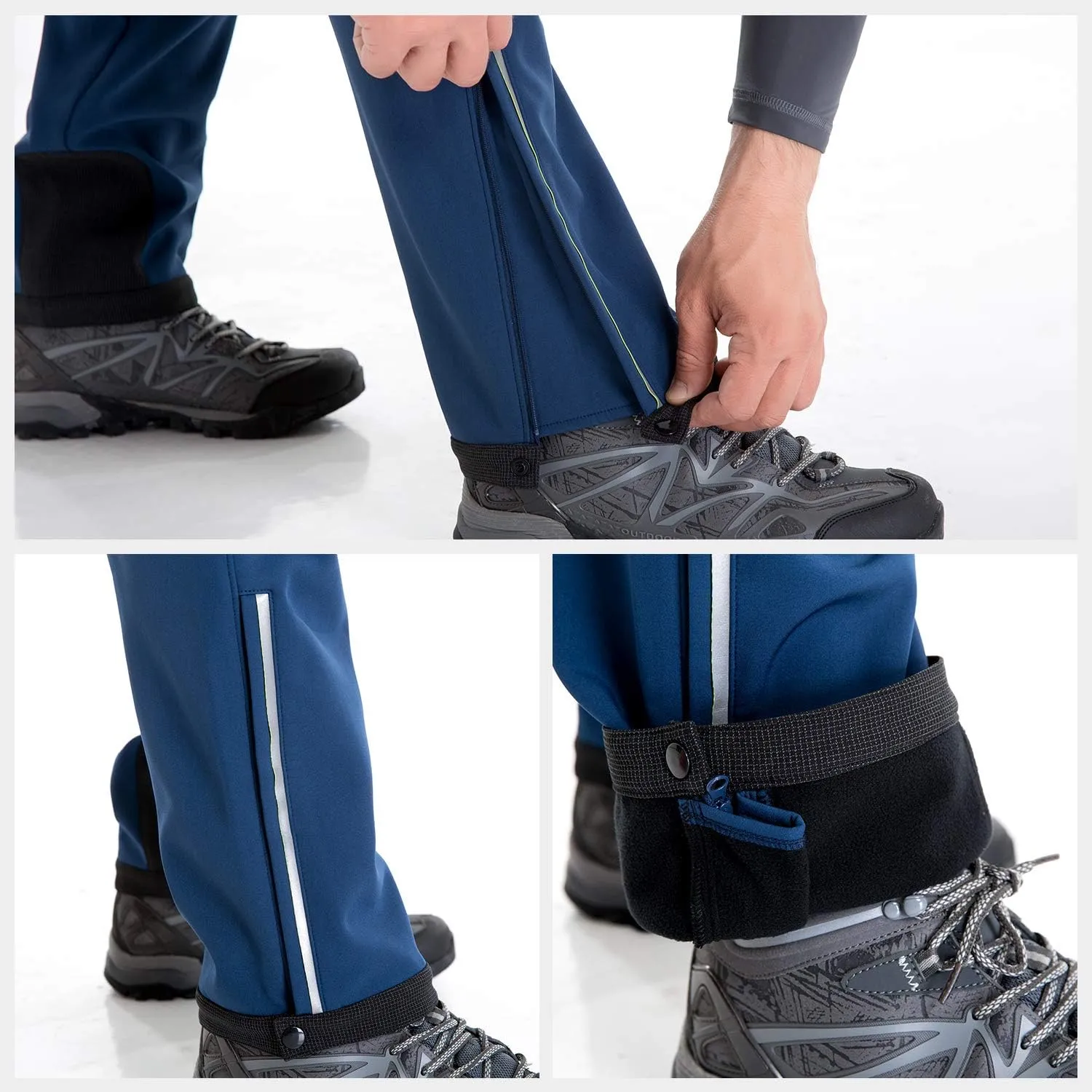 clothin Men's Insulated Pants Fleece Lined Snow Pants Softshell Water and Wind-Resistant