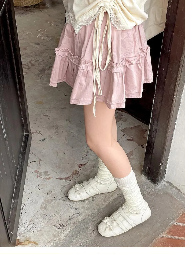 Comfort Wear Shoes Bows Ballet Sneakers for Women Round Toe Sneakerina Athleisure Lolita Flats Cute Y2K Retro Kawaii Elegant Dressy Fashion Trendy Tennis Trainers Back to School Spring Summer Outdoors