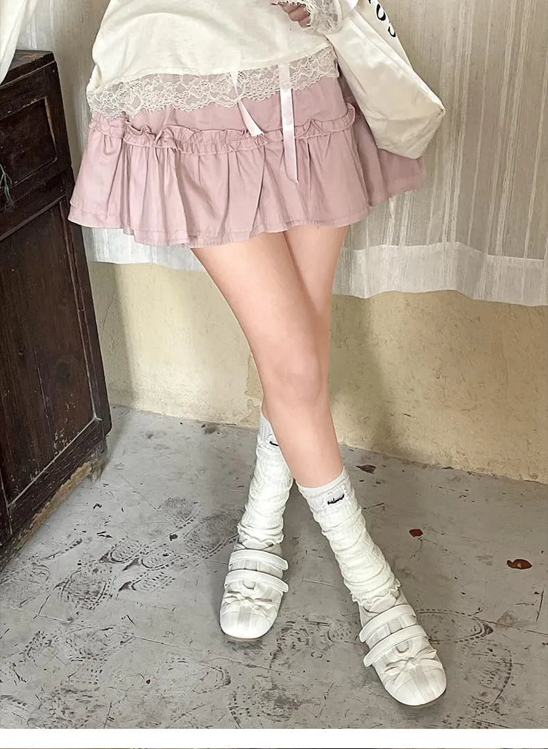 Comfort Wear Shoes Bows Ballet Sneakers for Women Round Toe Sneakerina Athleisure Lolita Flats Cute Y2K Retro Kawaii Elegant Dressy Fashion Trendy Tennis Trainers Back to School Spring Summer Outdoors