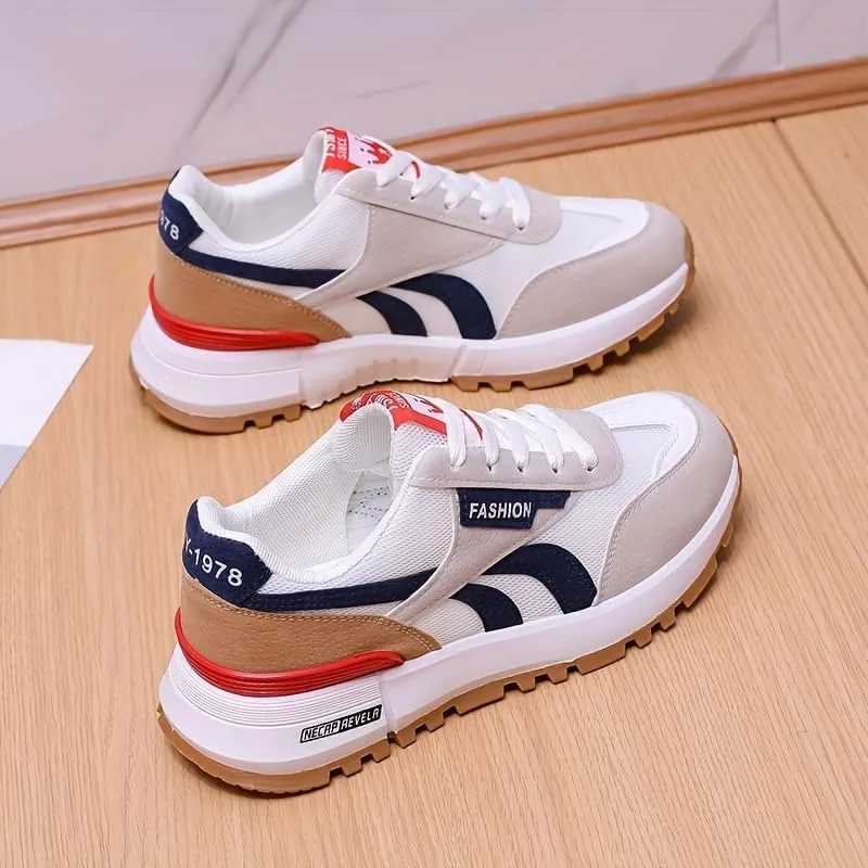 Comfy Colorblock Women's Sneakers with Warm Fleece Lining, Soft Sole & Platform for Effortless Walking