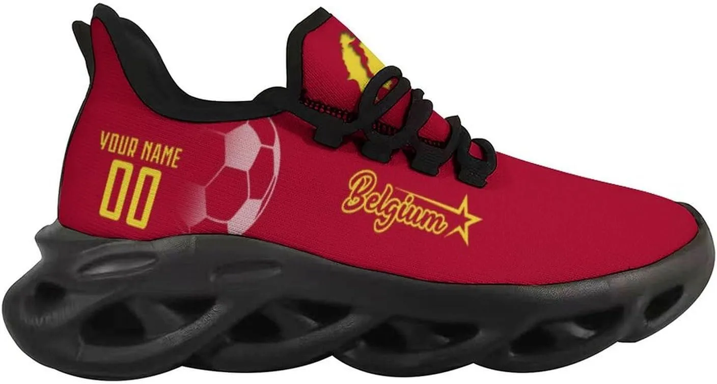 Custom Soccer National Flex Sneakers Personalized Name Number Athletic Gym Slip-on Breathable Shoes for Men Women Fans Gift