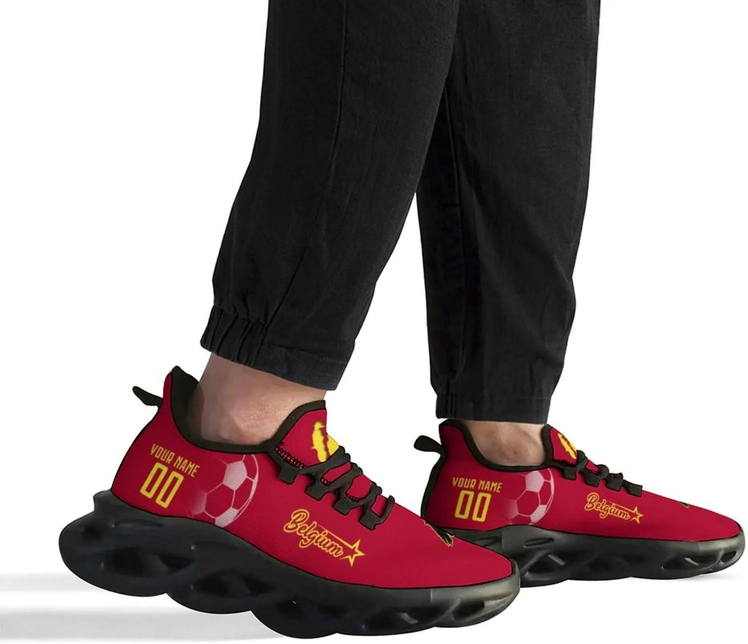 Custom Soccer National Flex Sneakers Personalized Name Number Athletic Gym Slip-on Breathable Shoes for Men Women Fans Gift