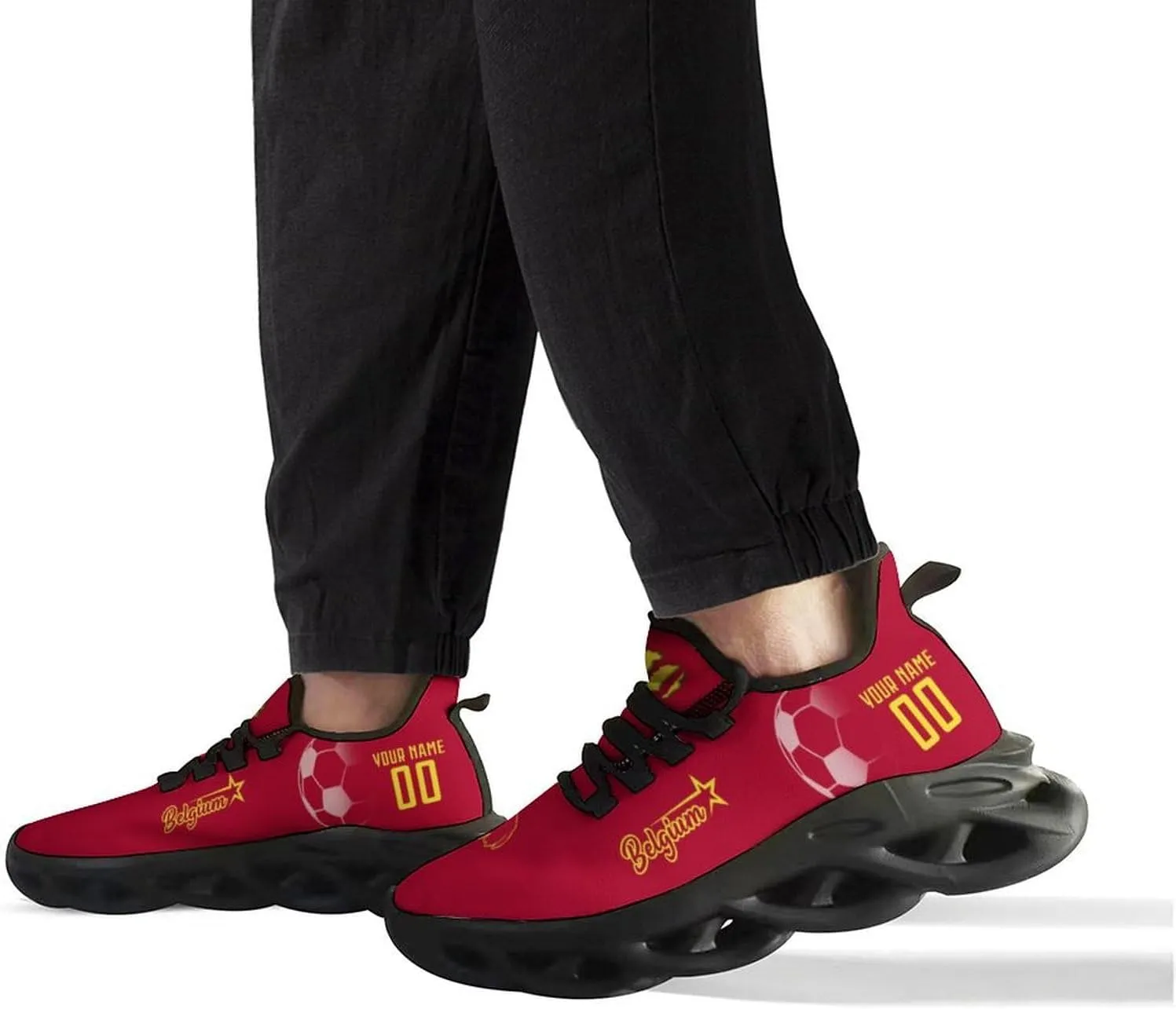 Custom Soccer National Flex Sneakers Personalized Name Number Athletic Gym Slip-on Breathable Shoes for Men Women Fans Gift