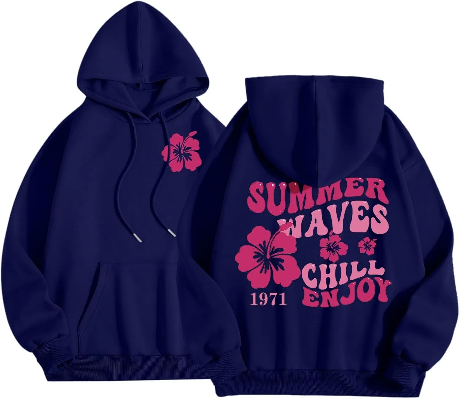 Cute Beach Sweatsuits Women 2 Piece Outfit Meet Me at The 1962 Pink Tree Graphic Hoodie with Sweatpants Cute Tracksuit