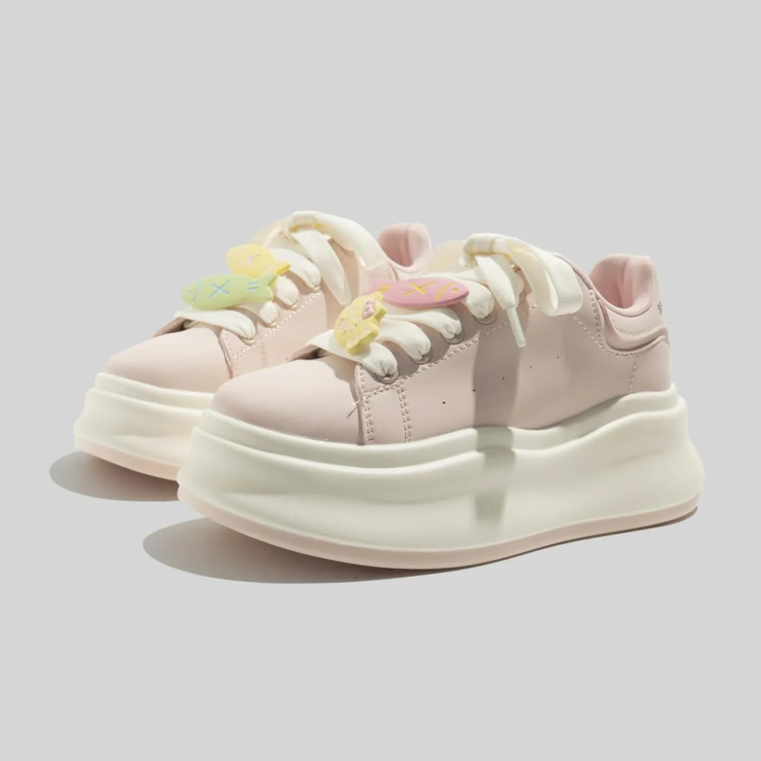 Cute Cat Fish Butterfly Chunky Platform Sneakers Women Y2K Aesthetic 2.4" Height Increase Casual Outfit Cute Walking Shoes