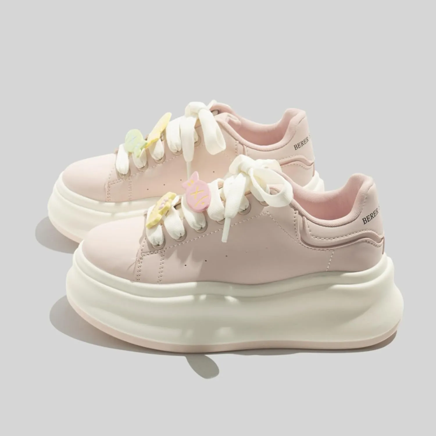 Cute Cat Fish Butterfly Chunky Platform Sneakers Women Y2K Aesthetic 2.4" Height Increase Casual Outfit Cute Walking Shoes