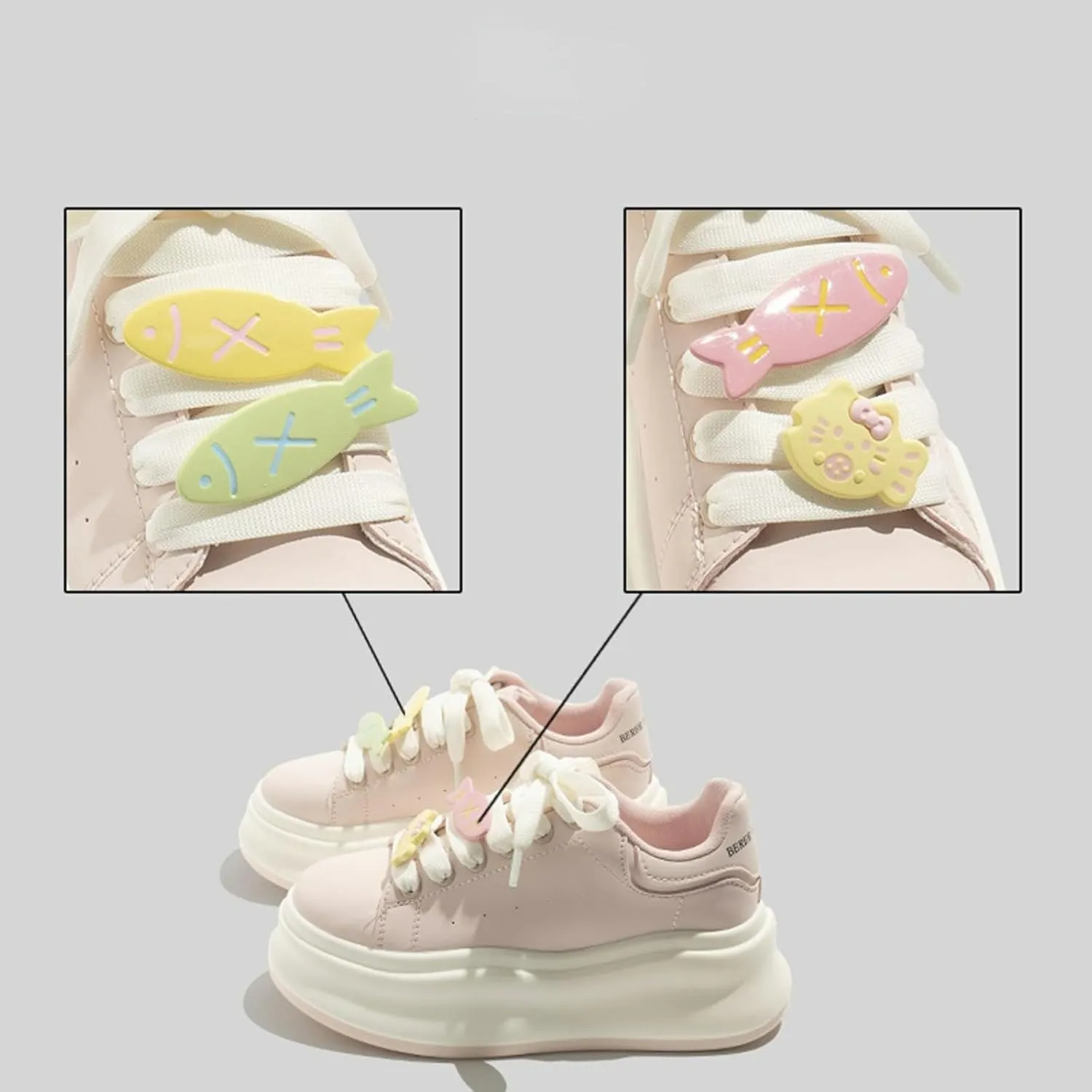 Cute Cat Fish Butterfly Chunky Platform Sneakers Women Y2K Aesthetic 2.4" Height Increase Casual Outfit Cute Walking Shoes