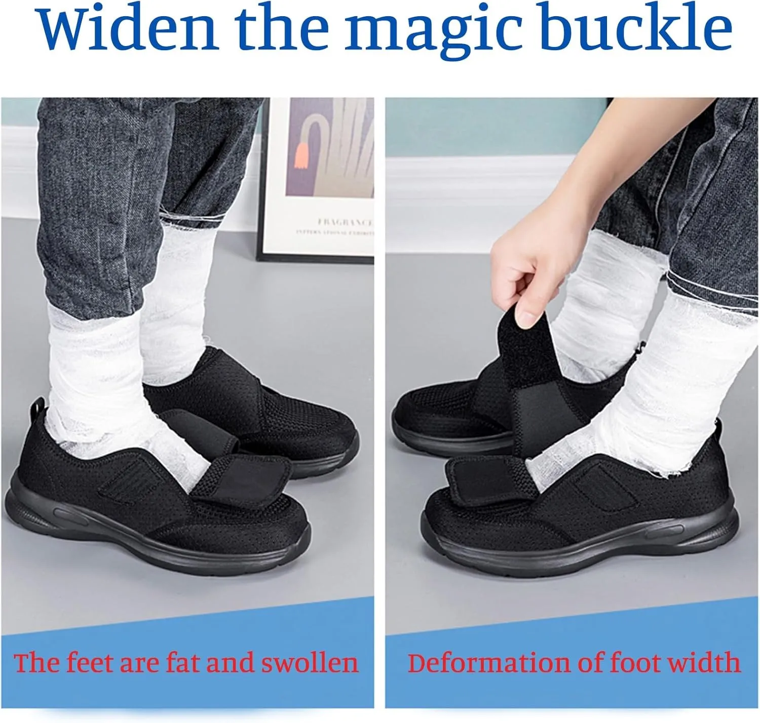 Diabetic Shoes for Women Adjustable Strap Non Slip Work Shoes Nurse Shoe Mesh Hollow Out Breathable Slip On Sneakers Comfortable Outdoor Casual Walking Shoe