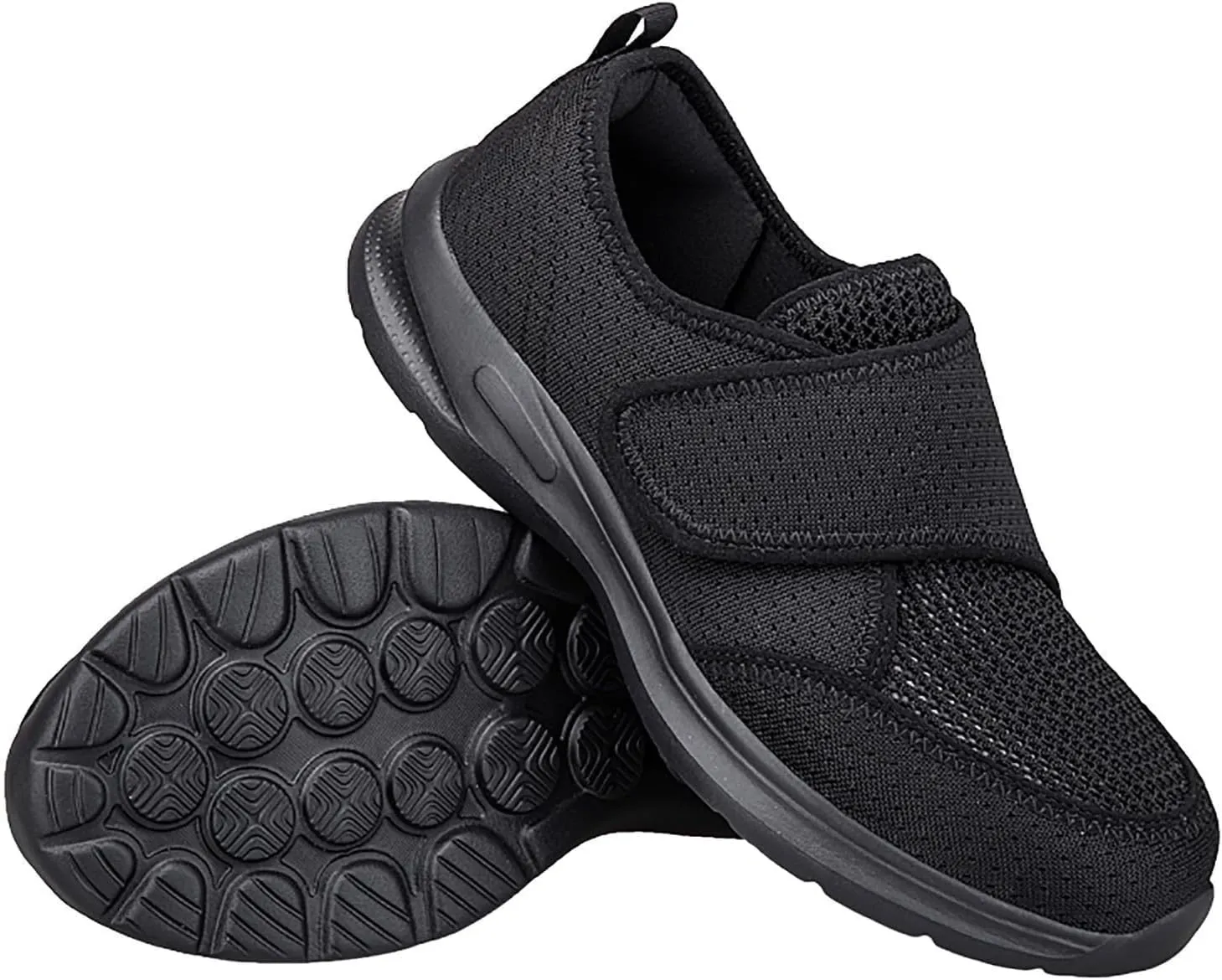 Diabetic Shoes for Women Adjustable Strap Non Slip Work Shoes Nurse Shoe Mesh Hollow Out Breathable Slip On Sneakers Comfortable Outdoor Casual Walking Shoe