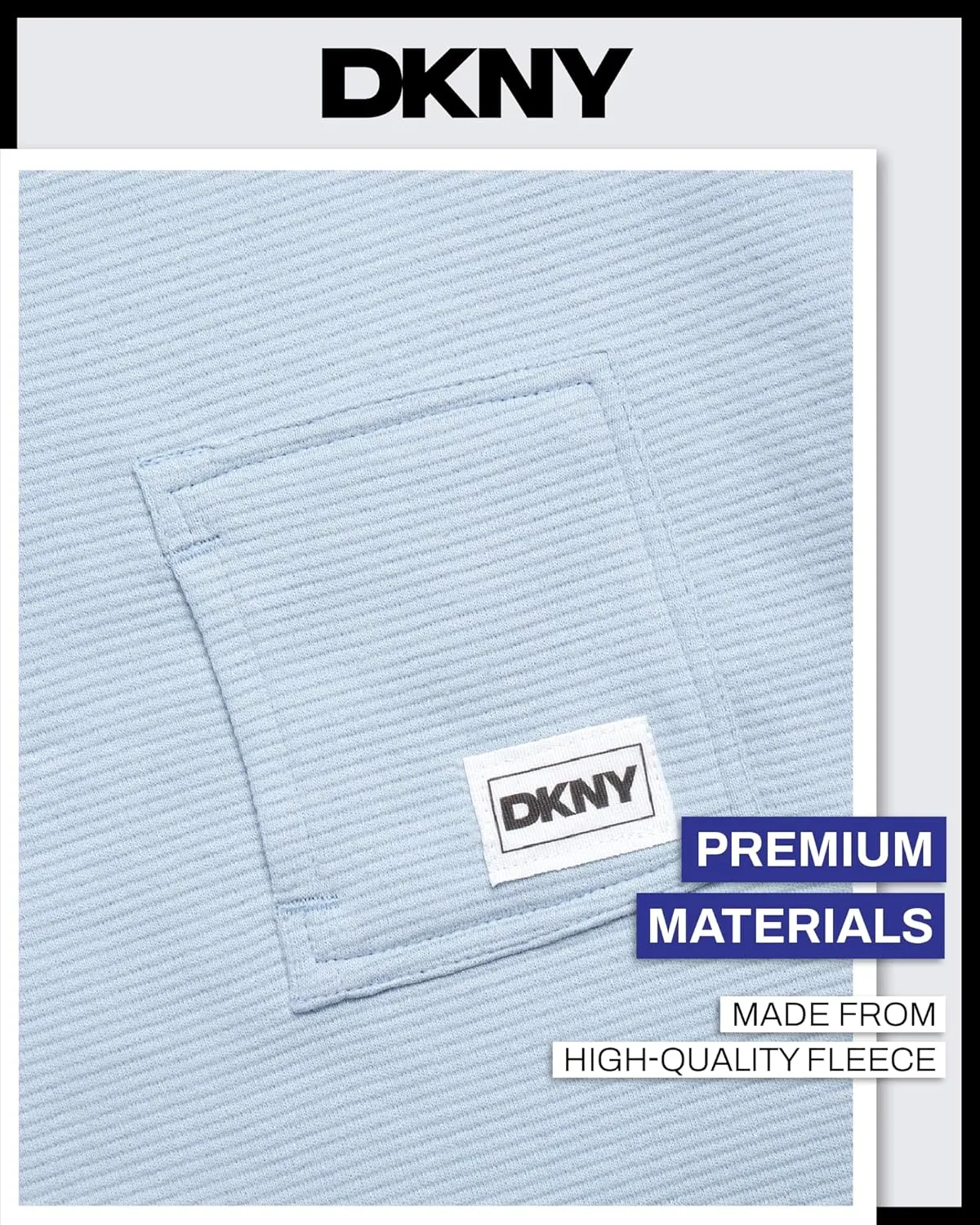 DKNY Boys' Shorts Set - 2 Piece Soft Fleece Pullover Crewneck T-Shirt and Shorts for Boys with Elastic Waistband (Sizes:8-12)