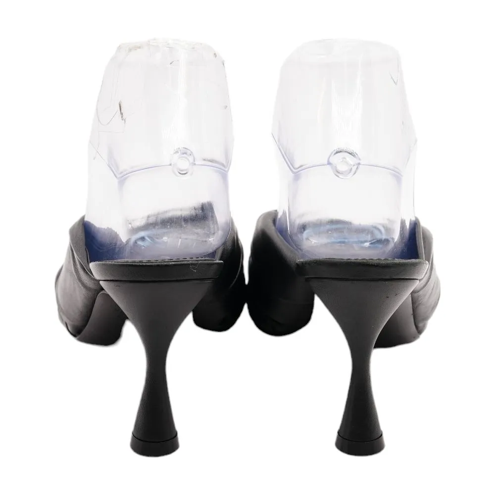 Drapy Knot-Front Leather Mules