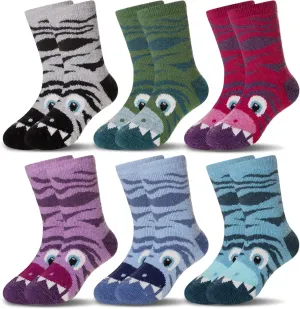 Eocom Kids Wool Socks For Boys Girls Warm Hiking Thermal Winter Cozy Soft Thick Toddlers Crew Boot Socks 6 Pairs