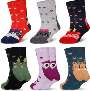 Eocom Kids Wool Socks For Boys Girls Warm Hiking Thermal Winter Cozy Soft Thick Toddlers Crew Boot Socks 6 Pairs