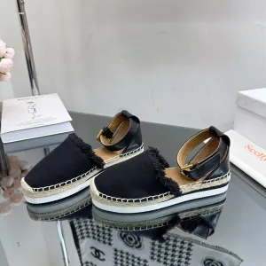 FABRIC BY CALFSKIN AND Offer expires soon SEE Safe ESPADRILLES BLACK CHLOÉ SANDAL IN