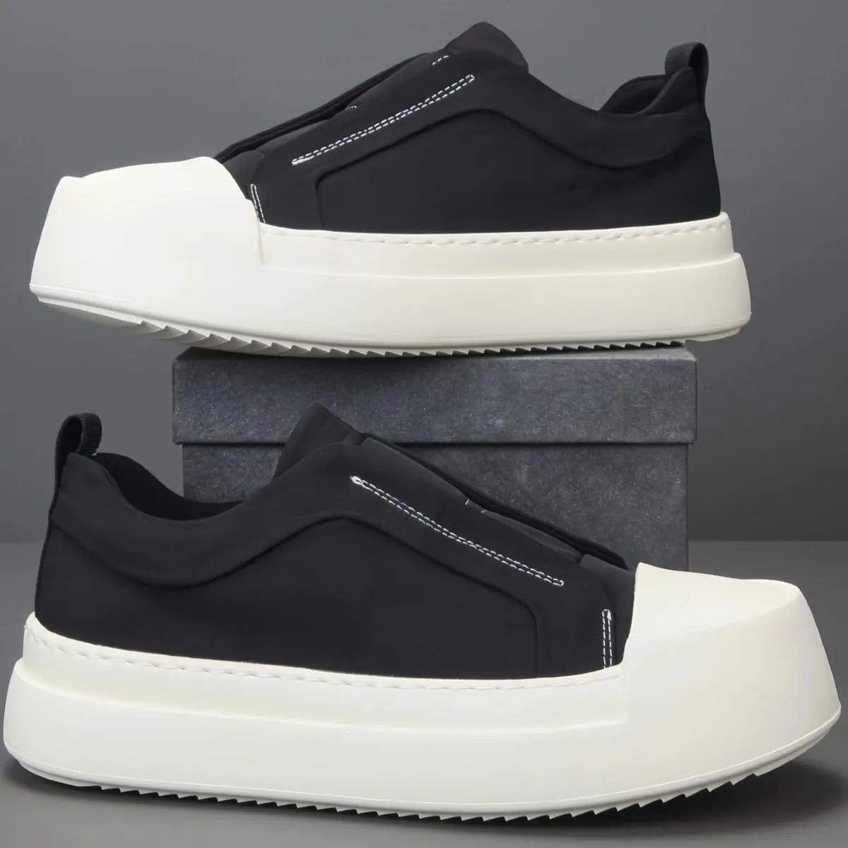 Fashion Sneaker Shoes for Men Casual Slip-on Closed Toe Waterproof Platforms Flats Shoes Light Outdoor Activities