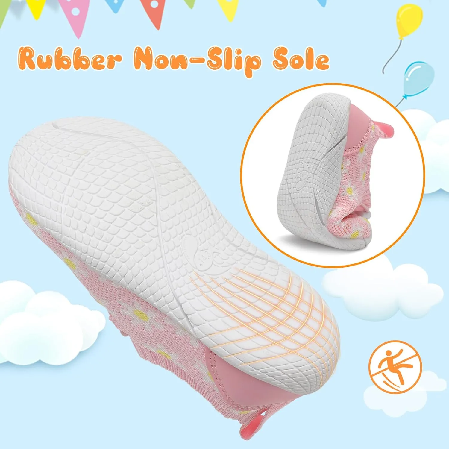 FEETCITY Baby Shoes Boys Girls First Walking Shoes Infant Sneakers Crib Shoes Breathable Lightweight Slip On Shoes