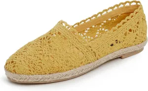 FEVERSOLE Close Toe Espadrilles Women's Comfort Breathable Slip On Flats Shoes