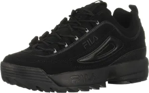Fila Men's Strada Disruptor fashion sneakers, Black/Black/Black, 12 US