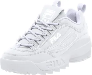 Fila Men's Strada Disruptor fashion sneakers, White/White/White, 7 US