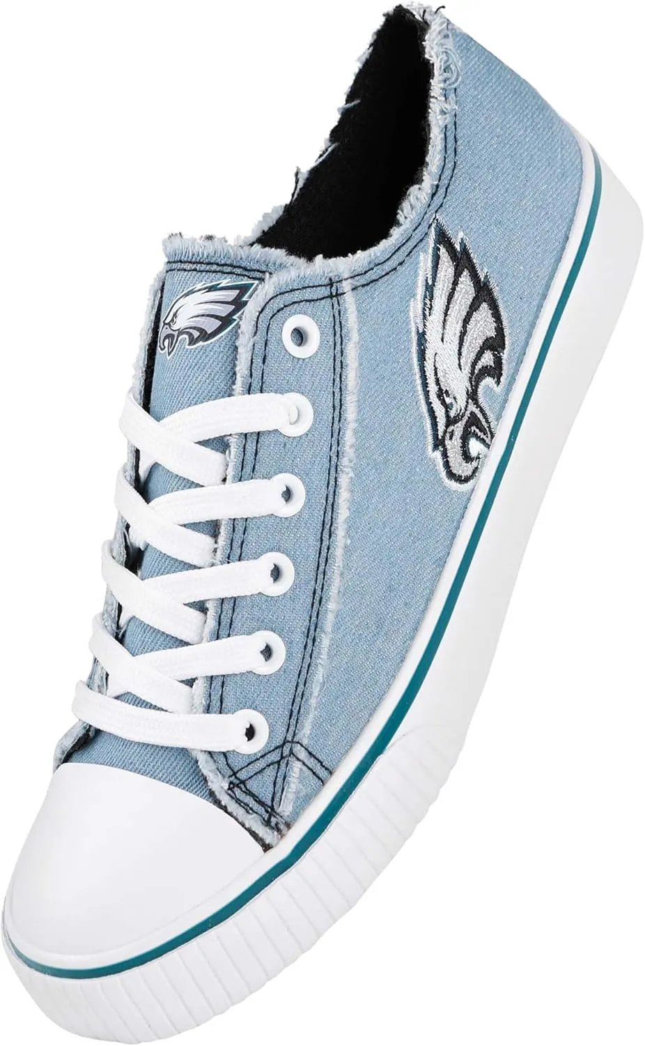 FOCO Women's NFL Denim Team Logo Ladies Fashion Low Top Canvas Sneakers Shoes