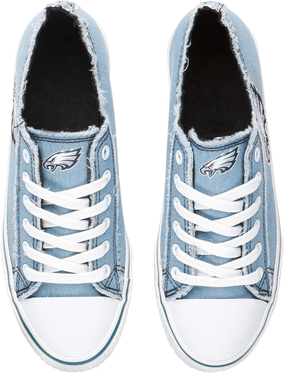 FOCO Women's NFL Denim Team Logo Ladies Fashion Low Top Canvas Sneakers Shoes