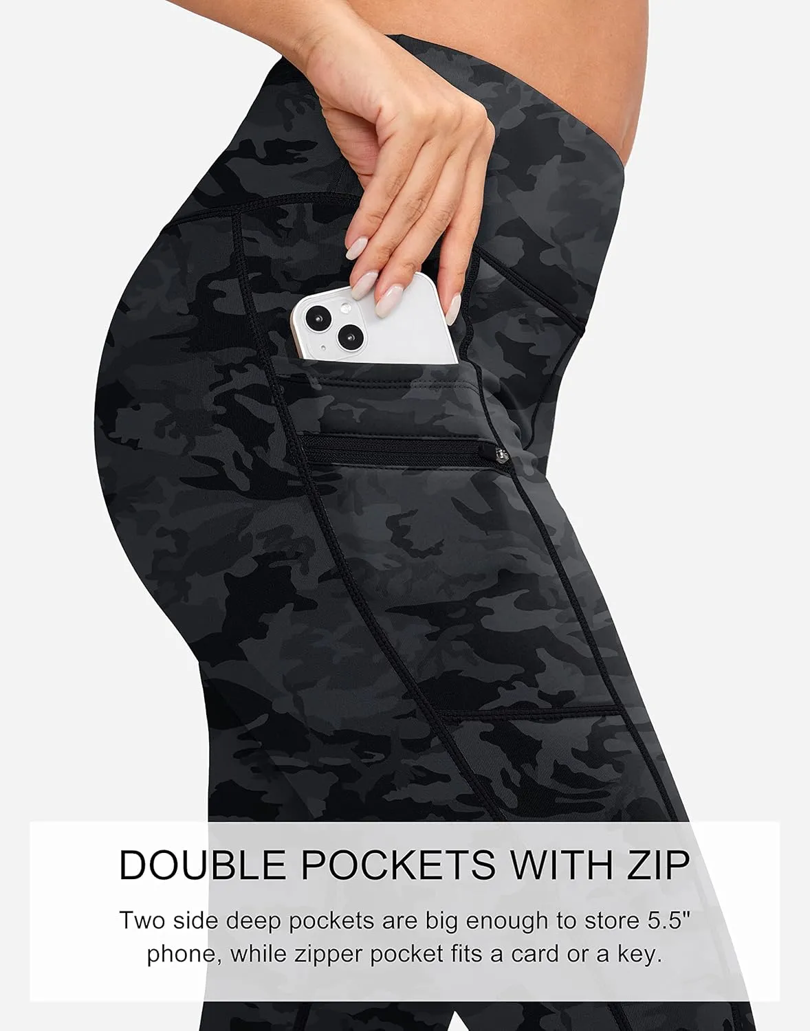G Gradual Women's Fleece Lined Winter Leggings with Pockets Water Resistant High Waisted Thermal Warm Pants Running Hiking