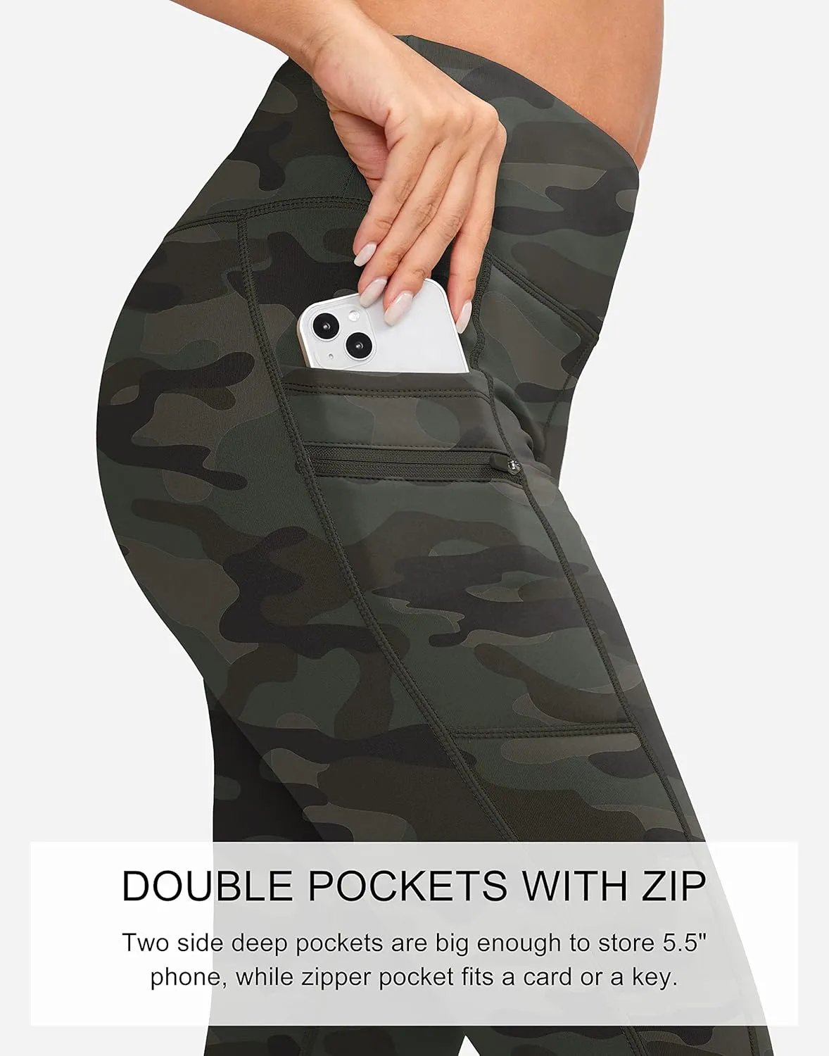 G Gradual Women's Fleece Lined Winter Leggings with Pockets Water Resistant High Waisted Thermal Warm Pants Running Hiking