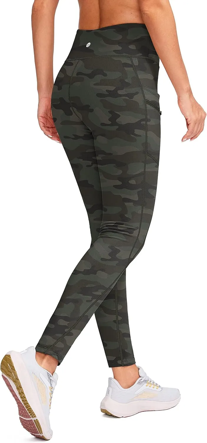 G Gradual Women's Fleece Lined Winter Leggings with Pockets Water Resistant High Waisted Thermal Warm Pants Running Hiking