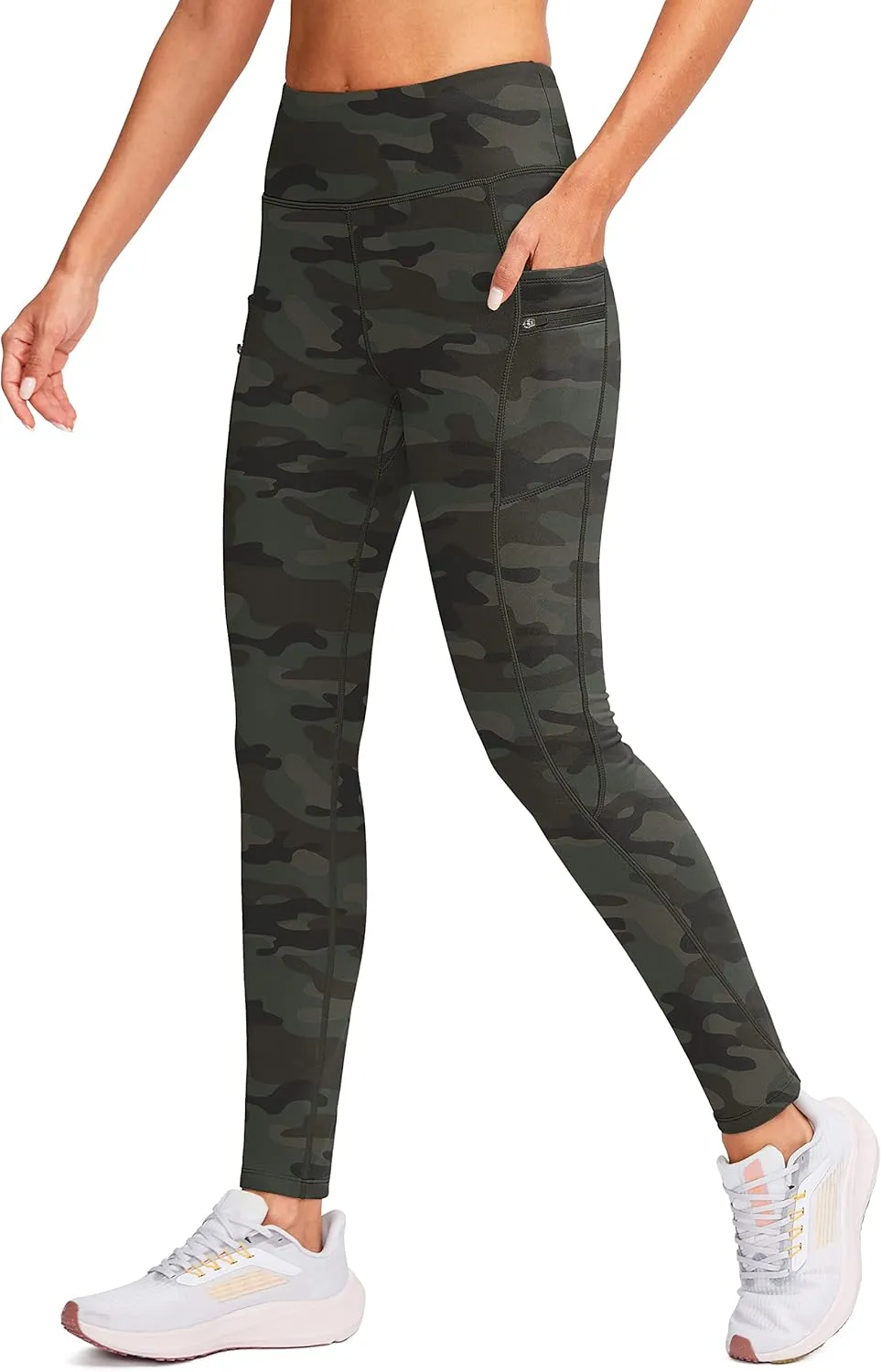 G Gradual Women's Fleece Lined Winter Leggings with Pockets Water Resistant High Waisted Thermal Warm Pants Running Hiking