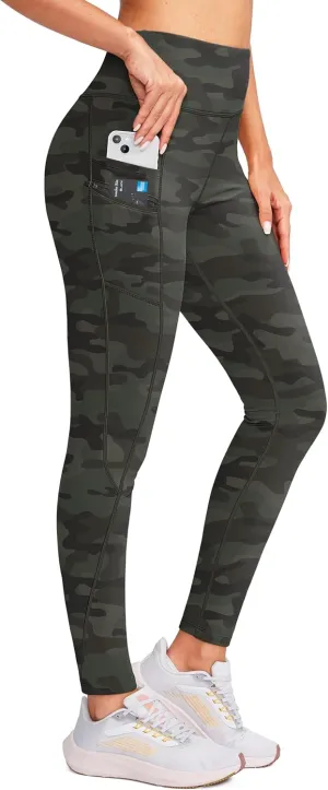 G Gradual Women's Fleece Lined Winter Leggings with Pockets Water Resistant High Waisted Thermal Warm Pants Running Hiking
