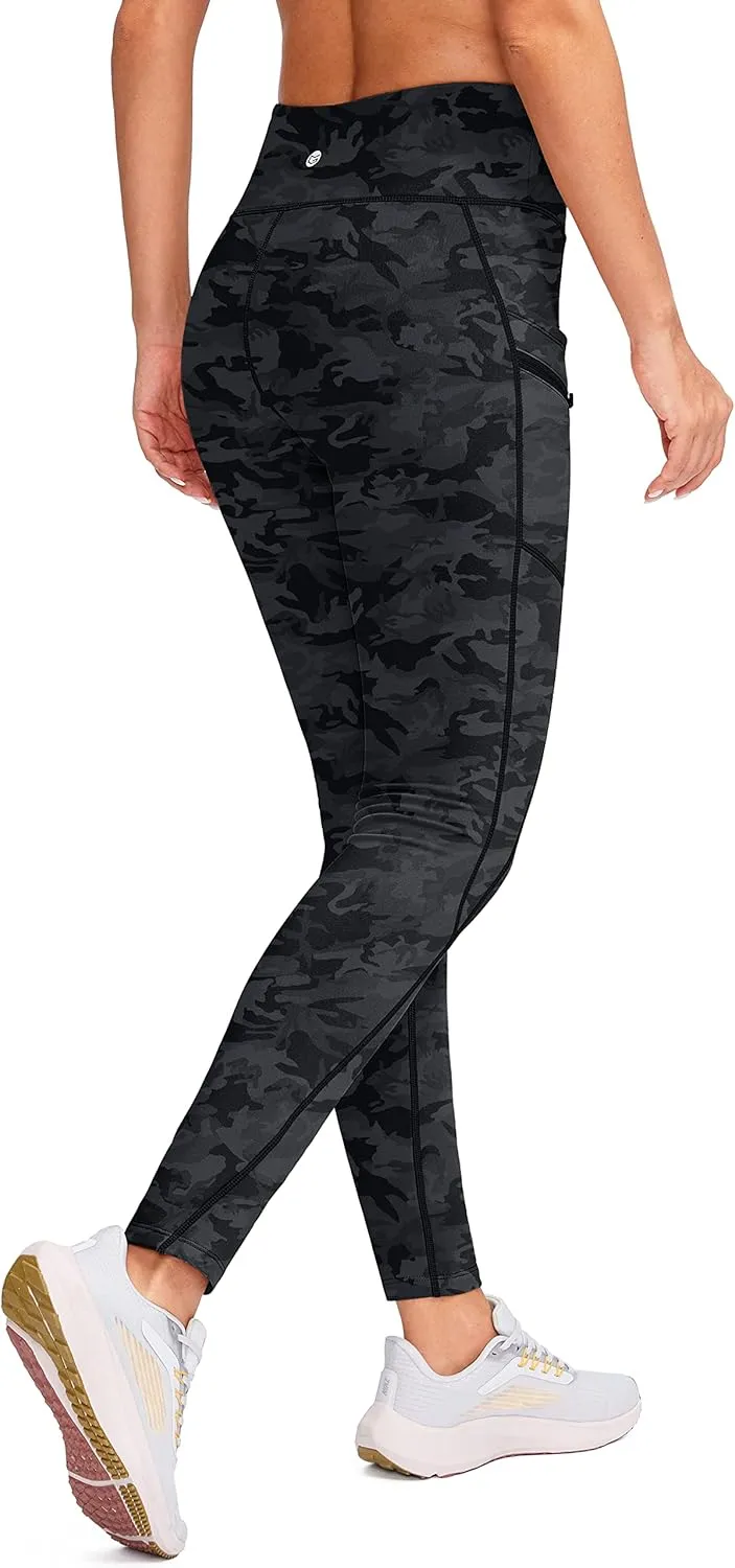 G Gradual Women's Fleece Lined Winter Leggings with Pockets Water Resistant High Waisted Thermal Warm Pants Running Hiking