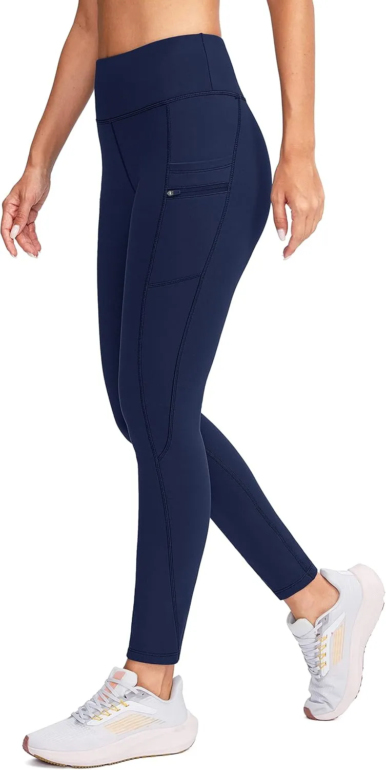 G Gradual Women's Fleece Lined Winter Leggings with Pockets Water Resistant High Waisted Thermal Warm Pants Running Hiking
