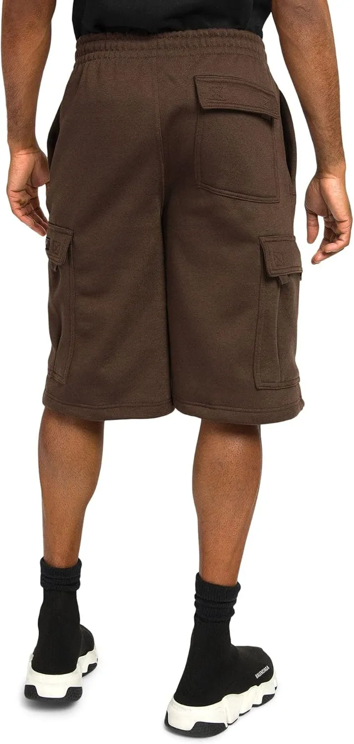G-Style USA Men's Solid Fleece Heavyweight Cargo Shorts