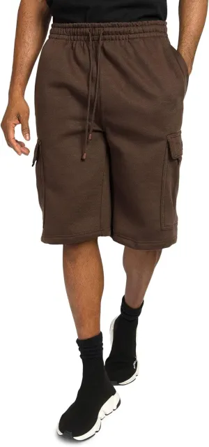 G-Style USA Men's Solid Fleece Heavyweight Cargo Shorts