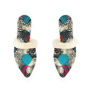 Galactic Contrast Fur-Lined Mules