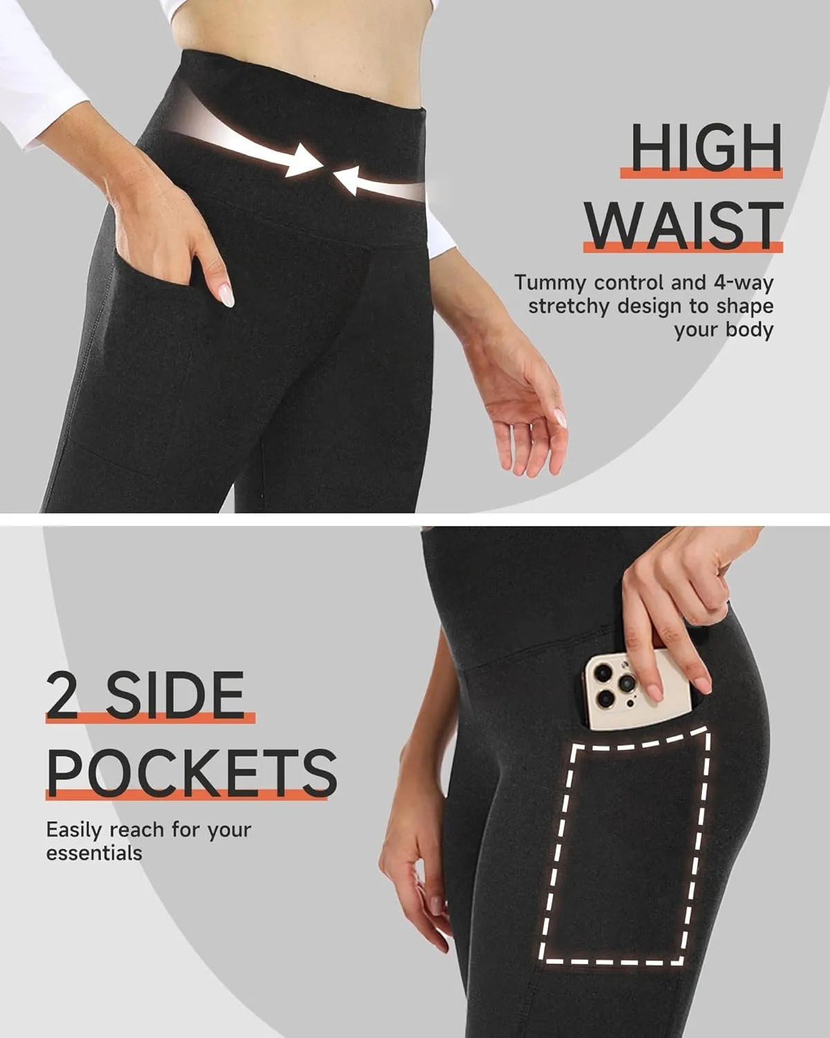 GAYHAY Fleece Lined Leggings Women - Thermal Winter Warm Water Resistant High Waisted Running Hiking Pants with Pockets