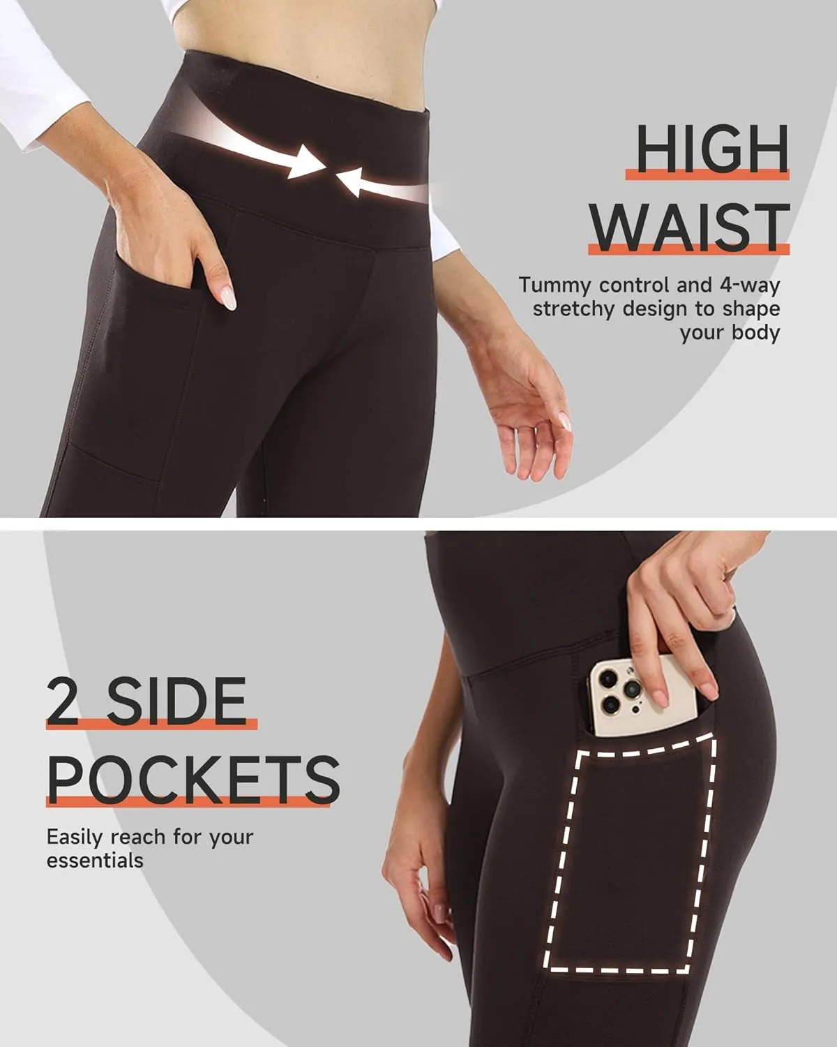 GAYHAY Fleece Lined Leggings Women - Thermal Winter Warm Water Resistant High Waisted Running Hiking Pants with Pockets
