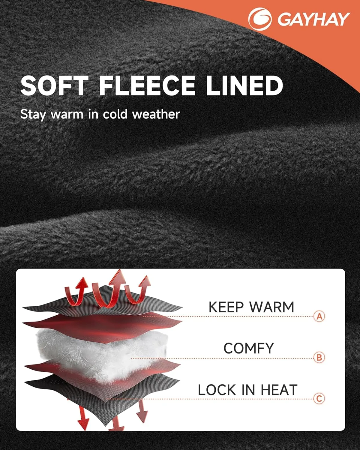 GAYHAY Fleece Lined Leggings Women - Thermal Winter Warm Water Resistant High Waisted Running Hiking Pants with Pockets