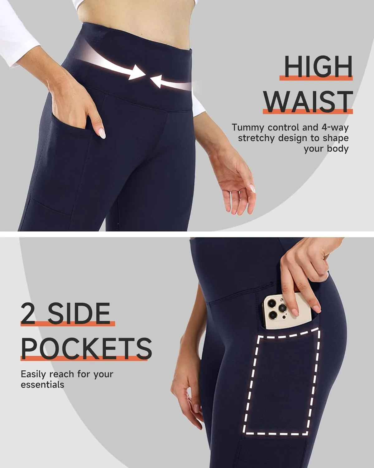 GAYHAY Fleece Lined Leggings Women - Thermal Winter Warm Water Resistant High Waisted Running Hiking Pants with Pockets