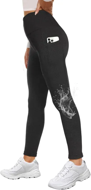 GAYHAY Fleece Lined Leggings Women - Thermal Winter Warm Water Resistant High Waisted Running Hiking Pants with Pockets