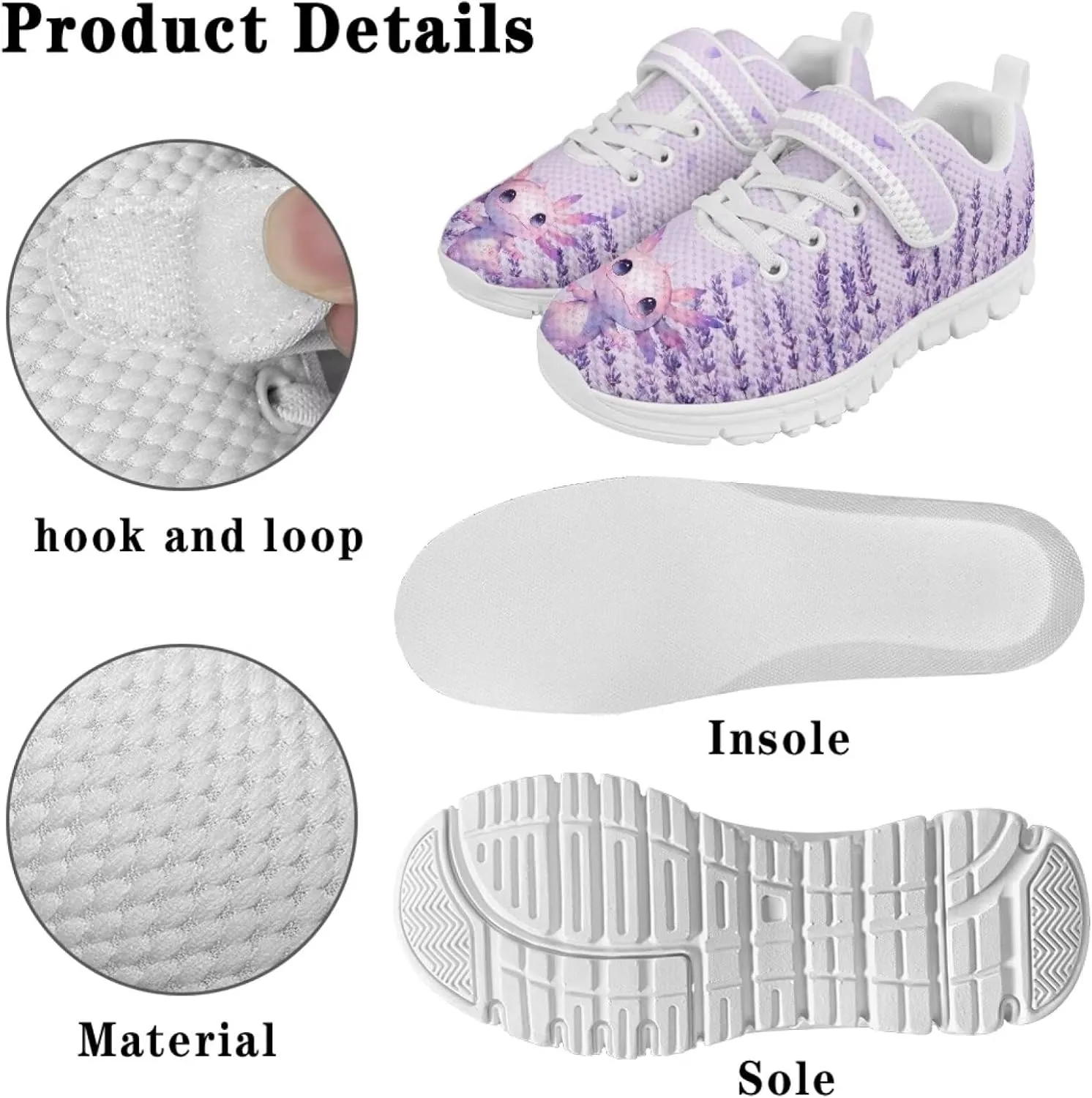 Girls' Athletic Tennis Shoes Cute Slip On Kids Sneakers Running Shoes